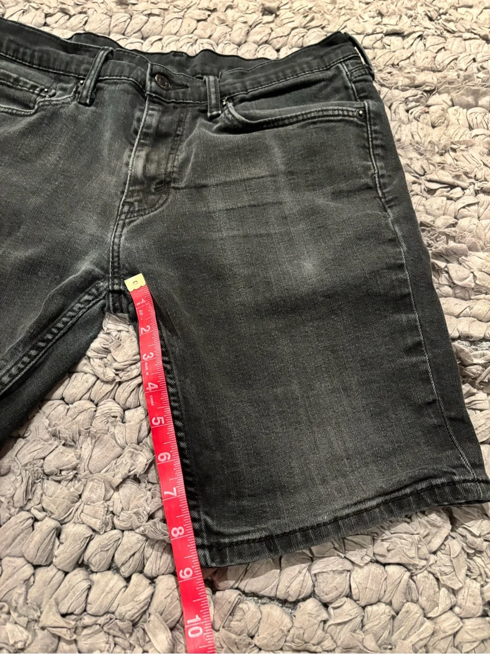 Men's Faded Black Levi 511 Denim Shorts - Black Label